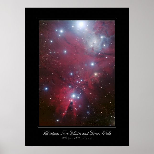Julgran Cluster and Cone Nebula Poster (Framsidan)