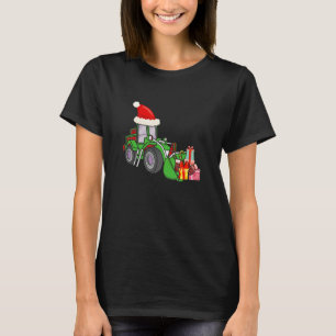Julgran Construction Vehicle Santa Hatt Flicka Poj T Shirt