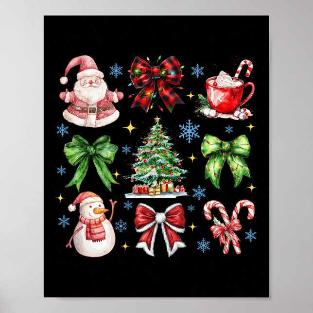 Julgran Coquette Bow Jultomten Candy Paja Poster (Framsidan)