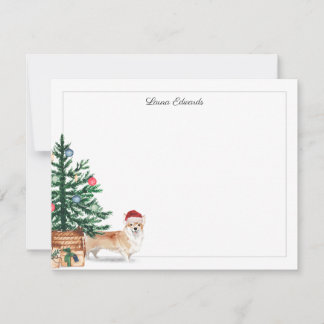 Julgran Corgi Högtid Anteckningskort