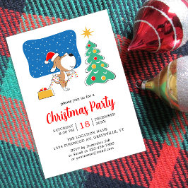 Julgran Cute Puppy Hund Santa Hat Party Inbjudningar