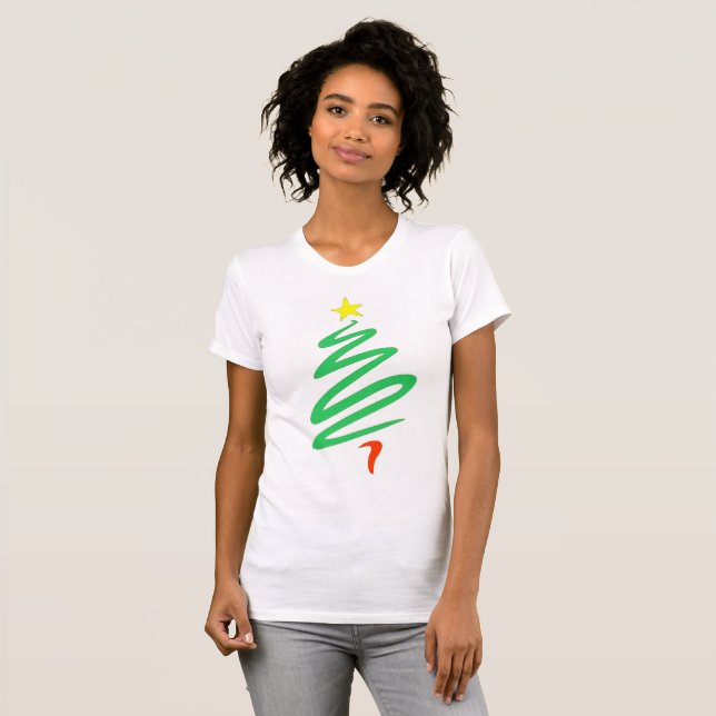 Julgran Dam T-Shirt (Hel framsida)