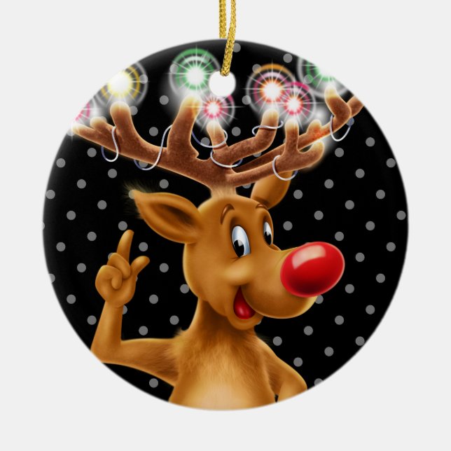 Julgran dekoration Rudolph belystes. (Framsidan)