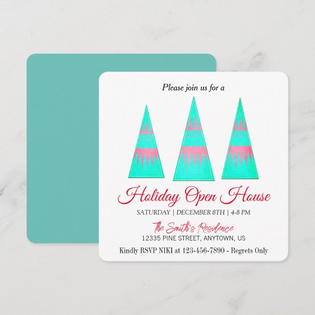 Julgran dekorations julkort (Fram/baksida)