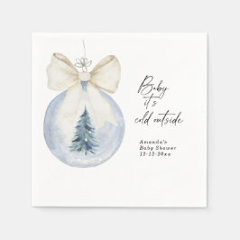 Julgran dekorerad med båge Baby shower Pappersservett