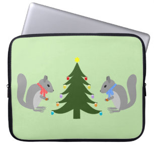 Julgran dekorerar ekorrar laptop fodral