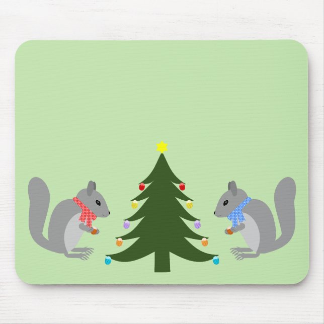 Julgran dekorerar ekorrar musmatta (Framsidan)