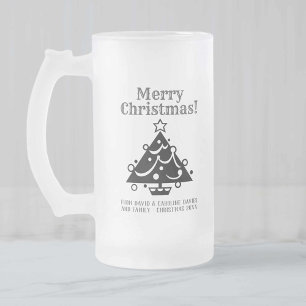 Julgran Design med Hälsning Frostat Ölglas