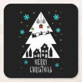 Julgran-design med slang underlägg papper kvadrat