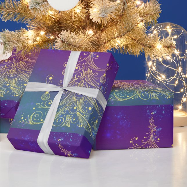 Julgran Design Presentpapper i Guld (Helgdagar)