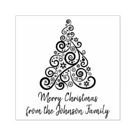 Julgran Design Wooden Frimärke Stämpel