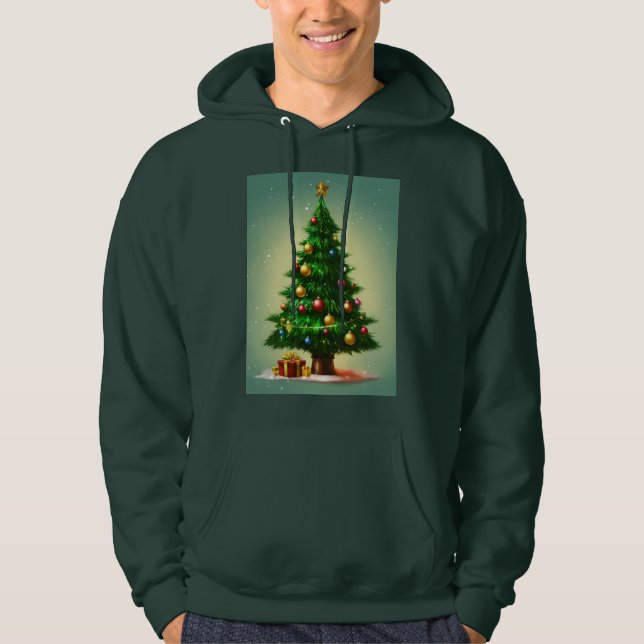 julgran designad hoodie (Framsida)
