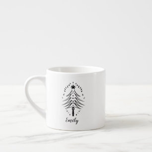 Julgran Doodles Whimsical bläckkonst Resa Espressomugg