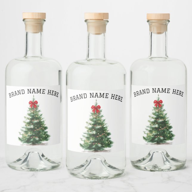 Julgran Dryckesetikett Set – Varumärke Spritflaskor Etikett (Flaskor)
