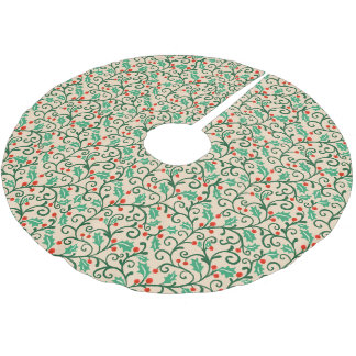 Julgran duk Holly Vines röda bär Julgransmatta Borstad Polyester