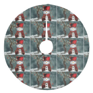 Julgran duk/Snöman Julgransmatta Fleece