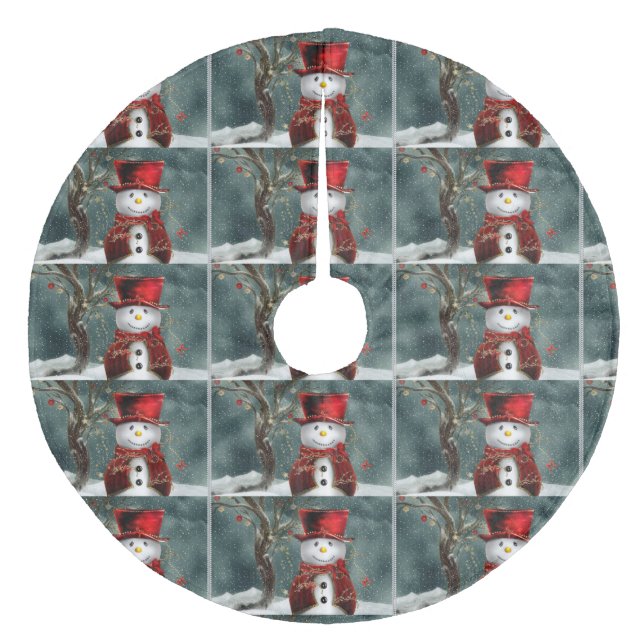 Julgran duk/Snöman Julgransmatta Fleece (Framsidan)