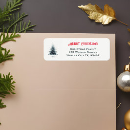 Julgran Elegant Returetiketter Returadress Etikett