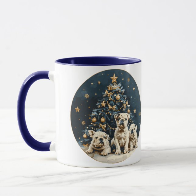 Julgran English Bulldog Puppies Mugg (Vänster)