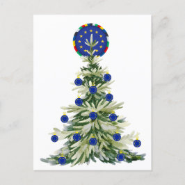 Julgran - Europeiska unionens Flagga | EU-euro - b Helg Vykort