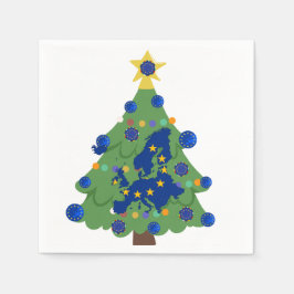 Julgran - Europeiska unionens Flagga | EU-euro - b Pappersservett
