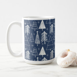 Julgran - Evergreen Träd - Gräs Träd Blue Kaffemugg
