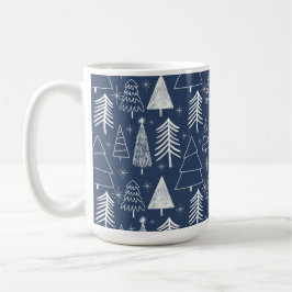 Julgran - Evergreen Träd - Gräs Träd Blue Kaffemugg