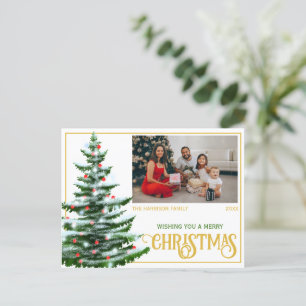 Julgran Familjefoto Vykort
