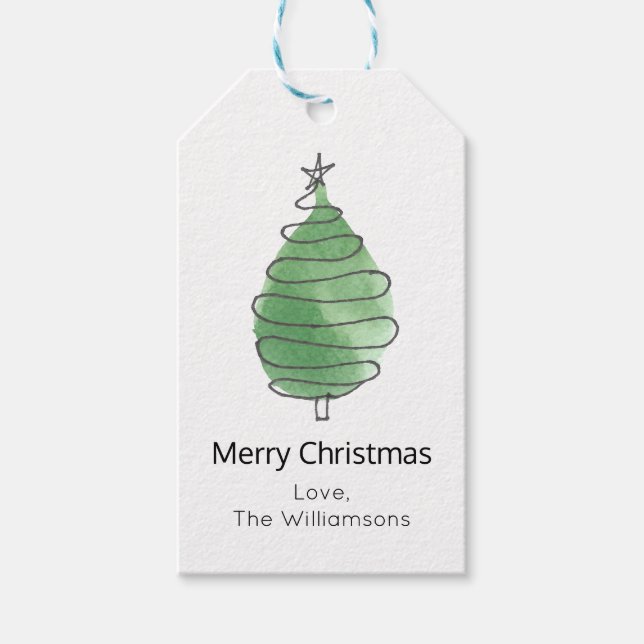 Julgran-familjen Namn Presentetikett (Framsidan)