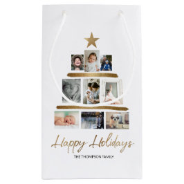 Julgran-familjens fotokollage Glad helg
