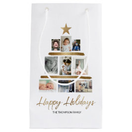 Julgran-familjens fotokollage Glad helg