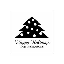 Julgran-familjens Namn-skript Helgdag Stämpel