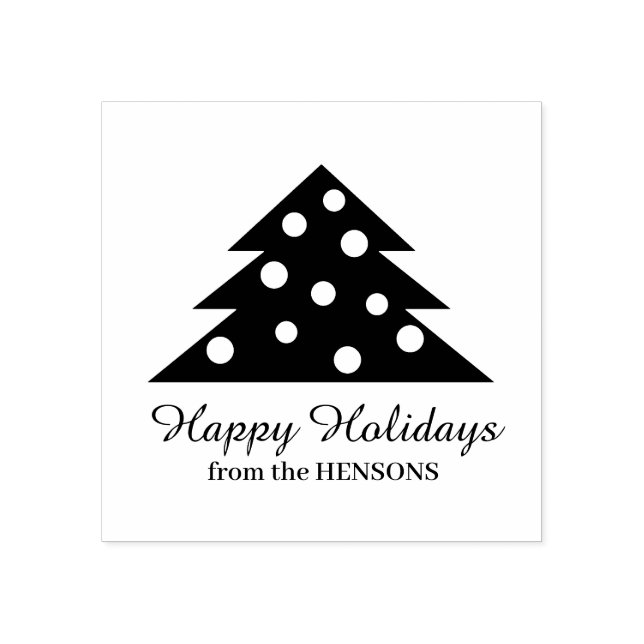 Julgran-familjens Namn-skript Helgdag Stämpel (Tryck)