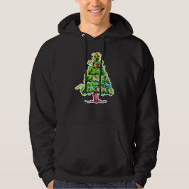 Julgran Färgrik Illustration Hoodie
