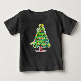 Julgran Färgrik Illustration T Shirt
