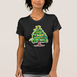 Julgran Färgrik Illustration T Shirt