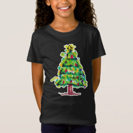 Julgran Färgrik Illustration T Shirt