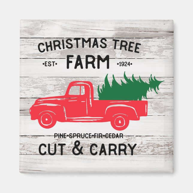 Julgran Farm Farmhouse Stil Magnet (Framsidan)