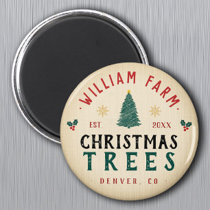 Julgran Farm Gräs Träd stil Magnet