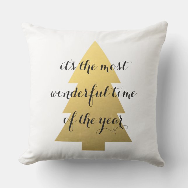 Julgran faux guld kudde (Framsida)