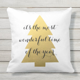 Julgran faux guld kudde