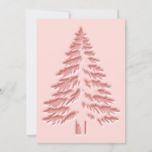 Julgran Faux Präglad Distressed Chic Rosa Julkort