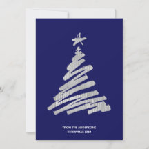 Julgran Faux Silver Foil och Blue