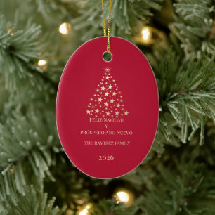Julgran Feliz Navidad y Prospero Año Nuevo Julgransprydnad Keramik