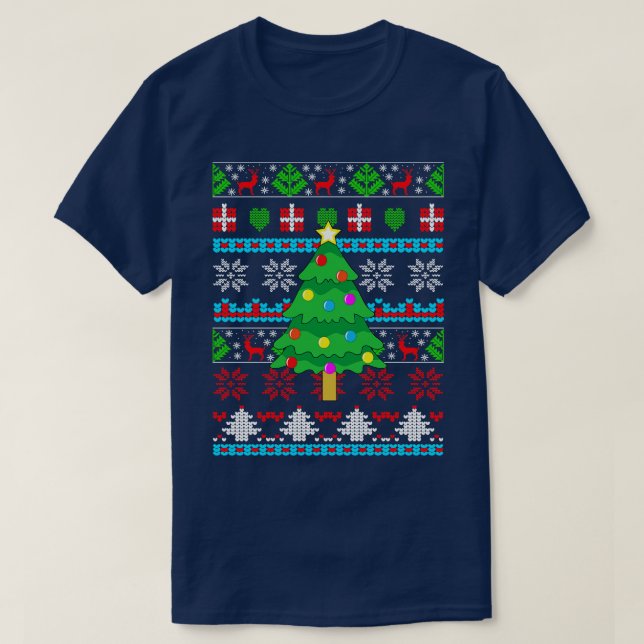 Julgran Fir Träd T Shirt (Design framsida)