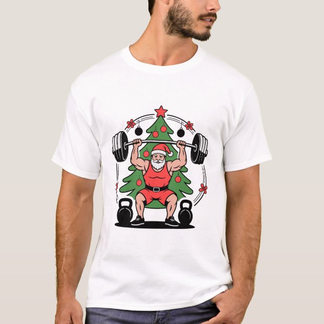 Julgran Fitness för tomtenyllningsvikt T Shirt (Framsida)