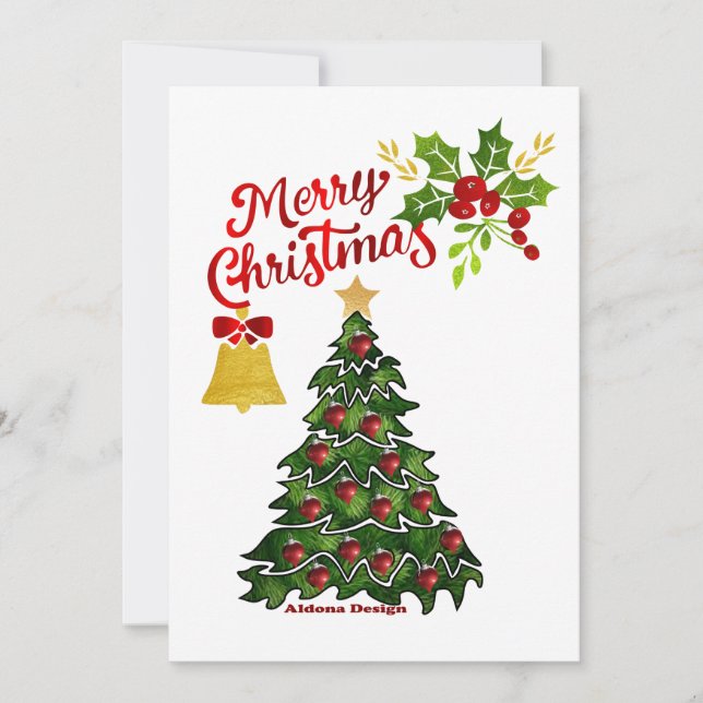 Julgran Flat Julkort (Framsida)