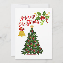 Julgran Flat Julkort