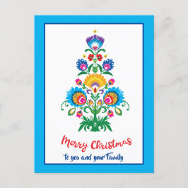 🎄 Julgran folklore blue Helgdag vykort