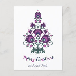 🎄Julgran folklore [lila, grå ] vit Ho Helg Vykort